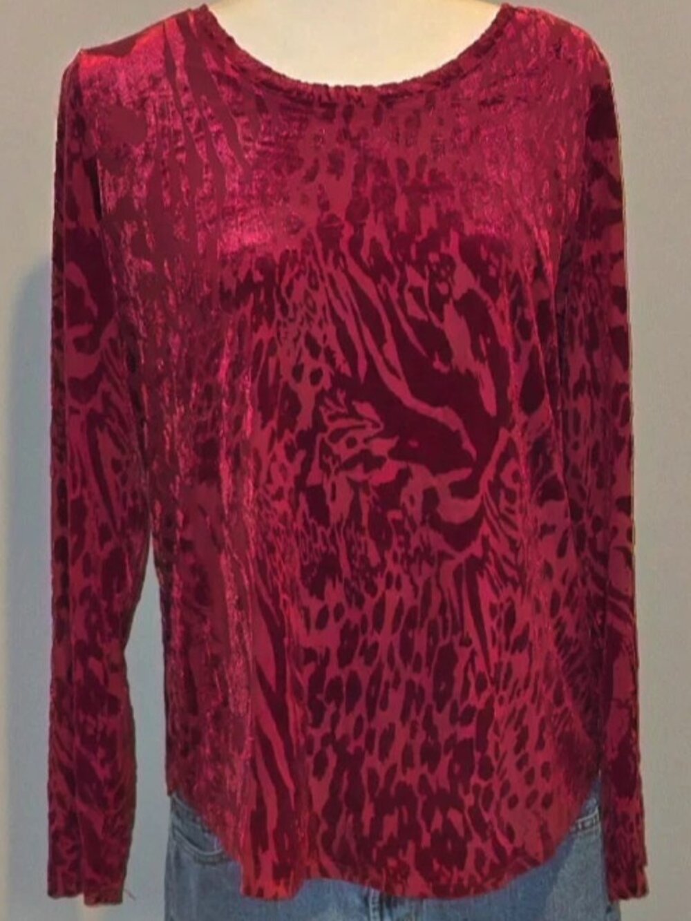Simply Vera Vera Wang velvet burnout animal print top